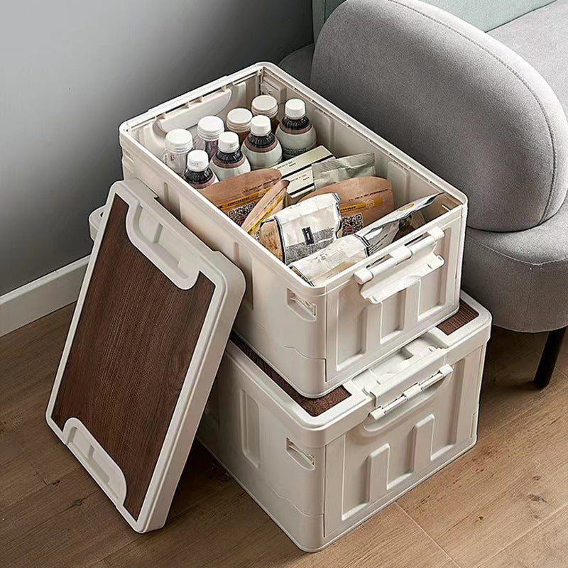 Wooden Cover Folding Storage Box