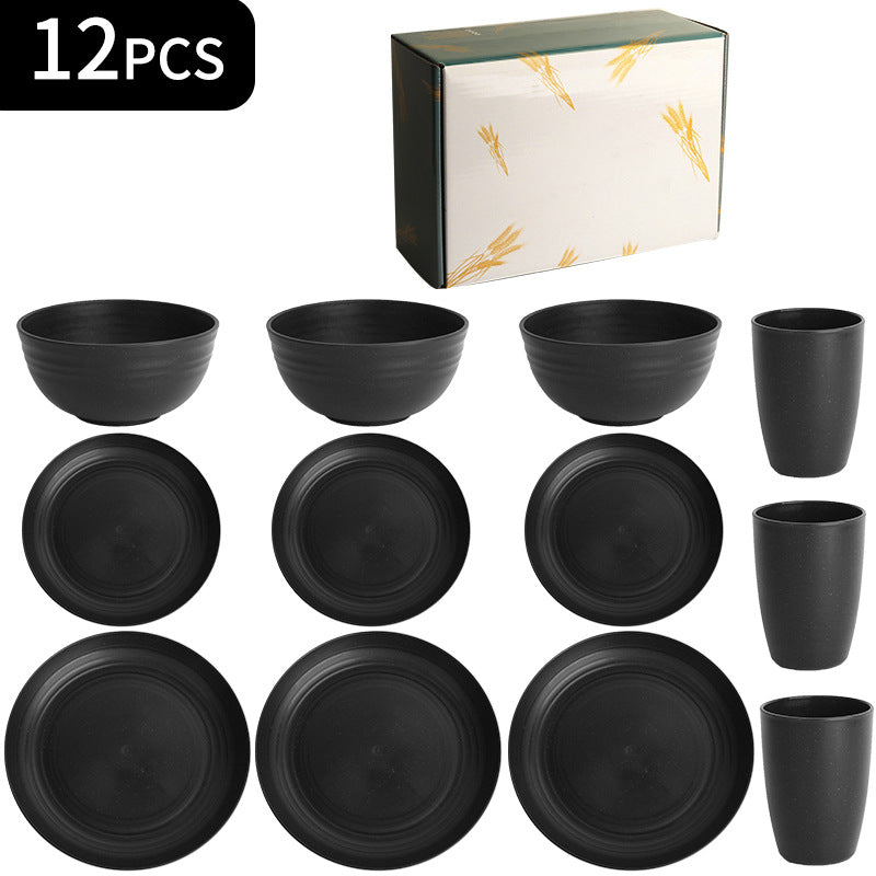 12-Piece Plastic Dinnerware Set